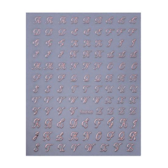 

Music Note Nail Art Stickers Self-adhesive DIY Vintage English Letter Manicure Decoration Decals Women Nail Accessories for Home Salon рожевий колір золота