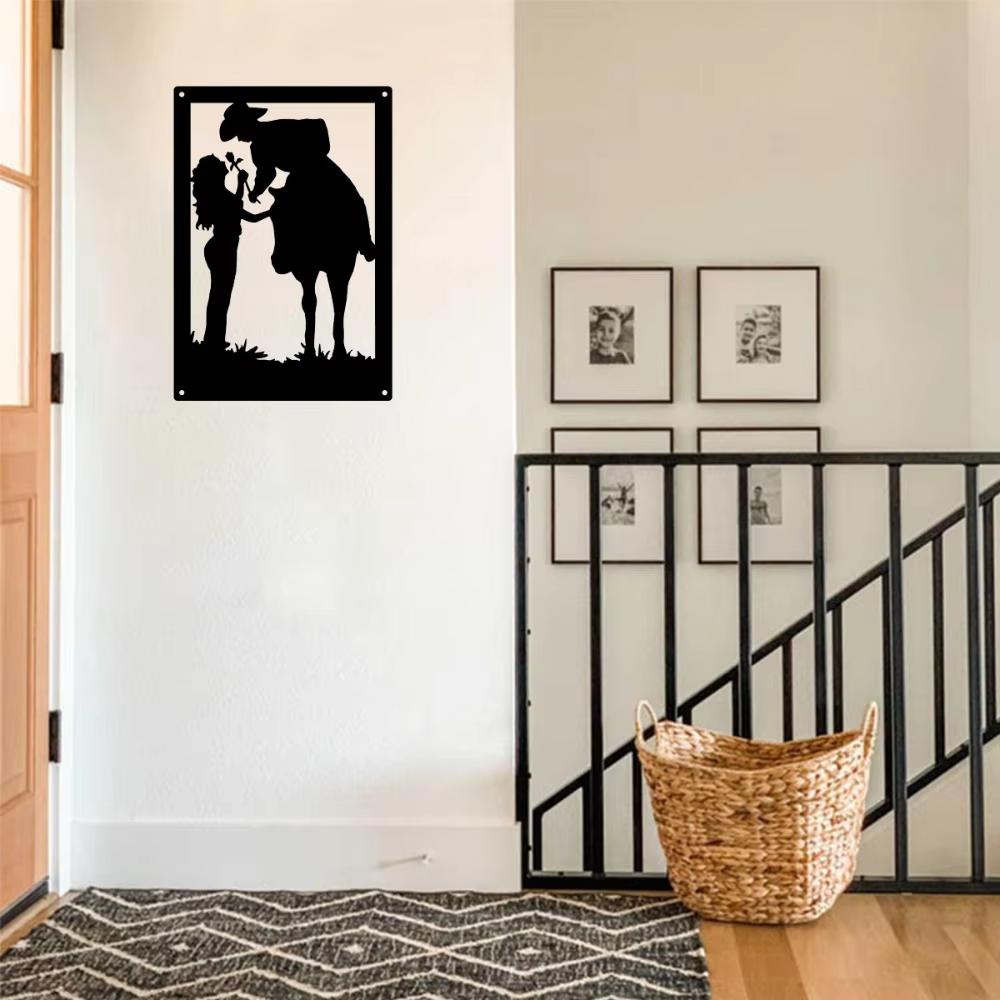 Cowboy Cowgirl Couple Metal Art Sign Nine By Thirteen New Home Decor Wall Hanging Cowboy Cowgirl Sign Metal Art Nine Thirteen