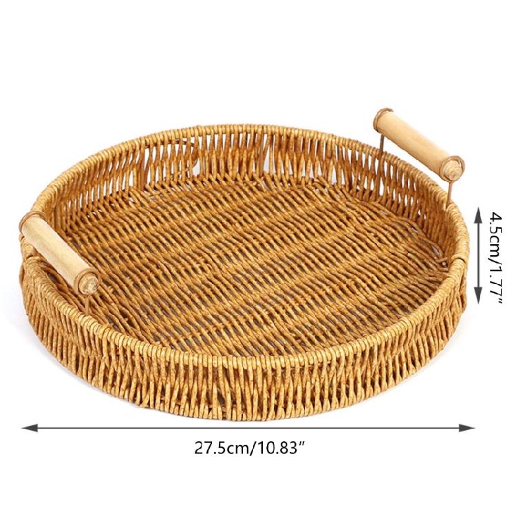 Handmade Wicker Storage Baskets Compact Bread Fruit Organizer for Everyday Use