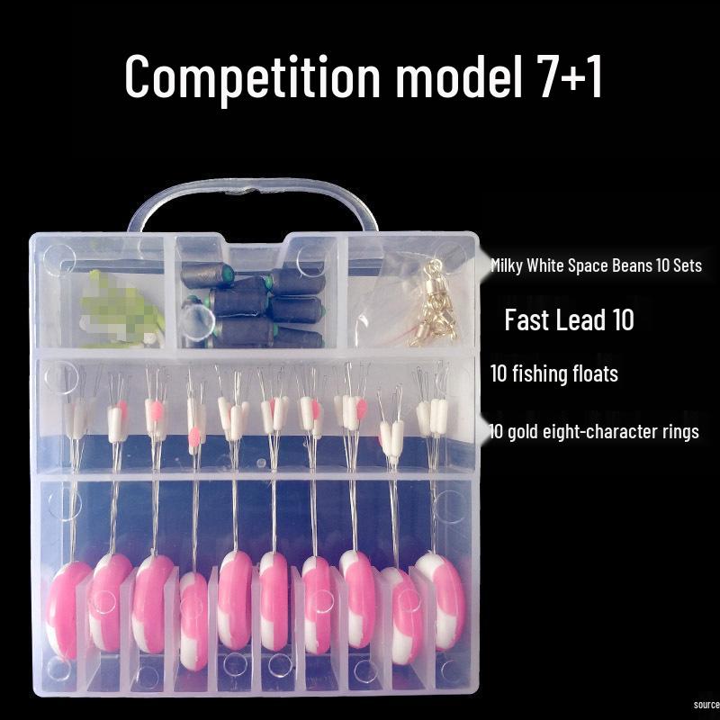 50-teiliges Angelzubehör-Set: Silikon-Space-Beans, Wirbel, Schwimmkörper, Hauptschnur