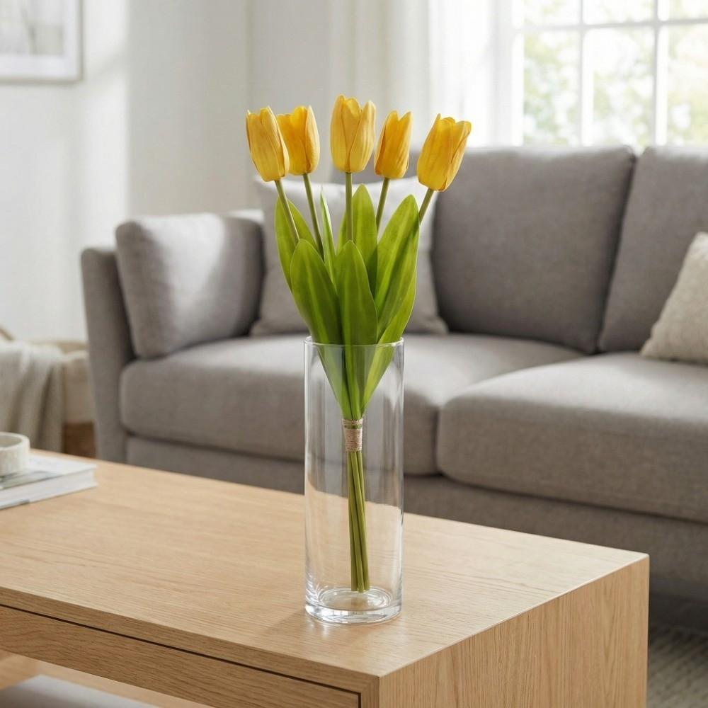 Realistic Simulation Big Tulip Real Touch Faux Tulip Branch Fake Flower  Dining Table