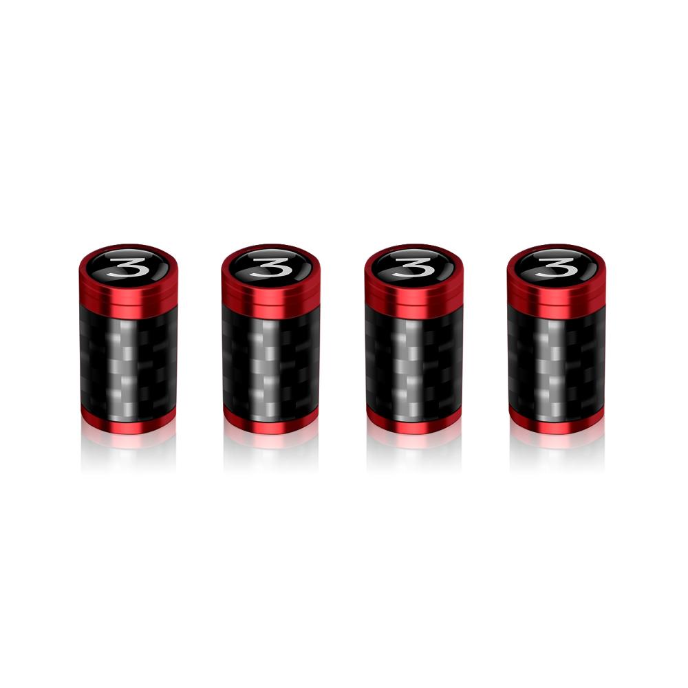 1Set Aluminum Carbon Fiber Styling Anti-theft Auto Tire Valve Caps Wheel Tires Stem Airtight Covers For Tesla Model 3 Y X Z LOGO