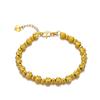 Bracciale in Oro Zecchino 24k con Perle Dorate Occhio di Gatto per Donna, Stile Semplice e alla Moda, Gioiello d'Oro Versatile