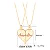 Heartbeat Magnetic Couple Necklace ECG Love Pendant Set Magnetic Clavicle Chain for Him and Her