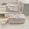Organizador de Lápis Estampado Floral Estojo para Meninas Estojo Fofo Grande Capacidade Zíper Caneta Bolsa Estética Maquiagem Material Escolar para Estudantes Escritório Viagem