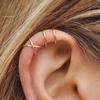 5Pcs/set Minimalist Double Wrap Leaf Star Cross Ear Cuff Dainty Charm No Piercing Ear Clip Fake Cartilage Earring Women Fashion Jewelry Accessories