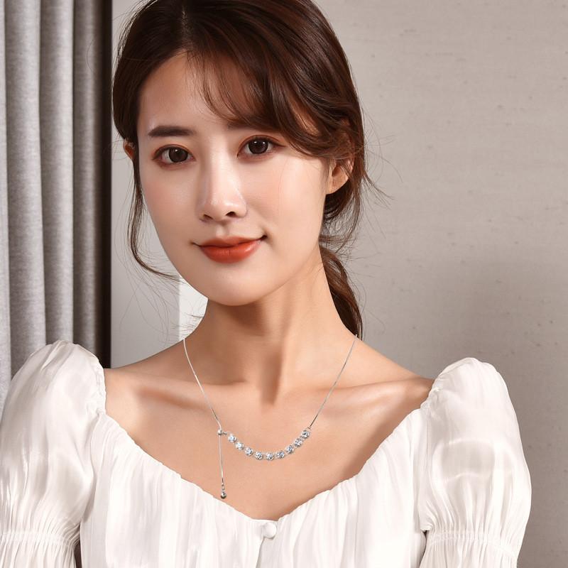 Inspired Ins Unique Titanium Steel Necklace With Dazzling Zircon Detail For Womens Fashion