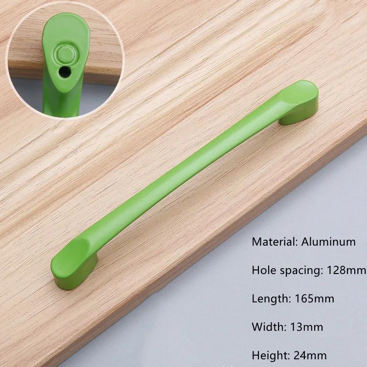 Modern Simple Aluminum Colorful Furniture Handles Children's Room Cabinet Door Handles Drawers Wardrobe Knobs Home Decoration