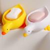 Duck Soap Box Cute Cartoon Duck Shape Self-draining Soap Dish