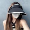 Large brim empty top sun protection hat women's summer ice silk UV protection sun hat cycling sun hat tide
