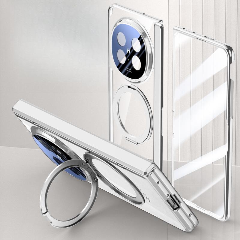 Applicable To Oppofindn5 Mobile Phone Case Film Integrated Rotating Bracket Magnetic Suction N5 Lens Full-inclusive Electroplating Anti-fall Business