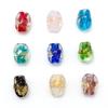 Retro DIY Phone Charm Kit: Gold Foil Glazed Beads and Ash Beads with Straight Holes