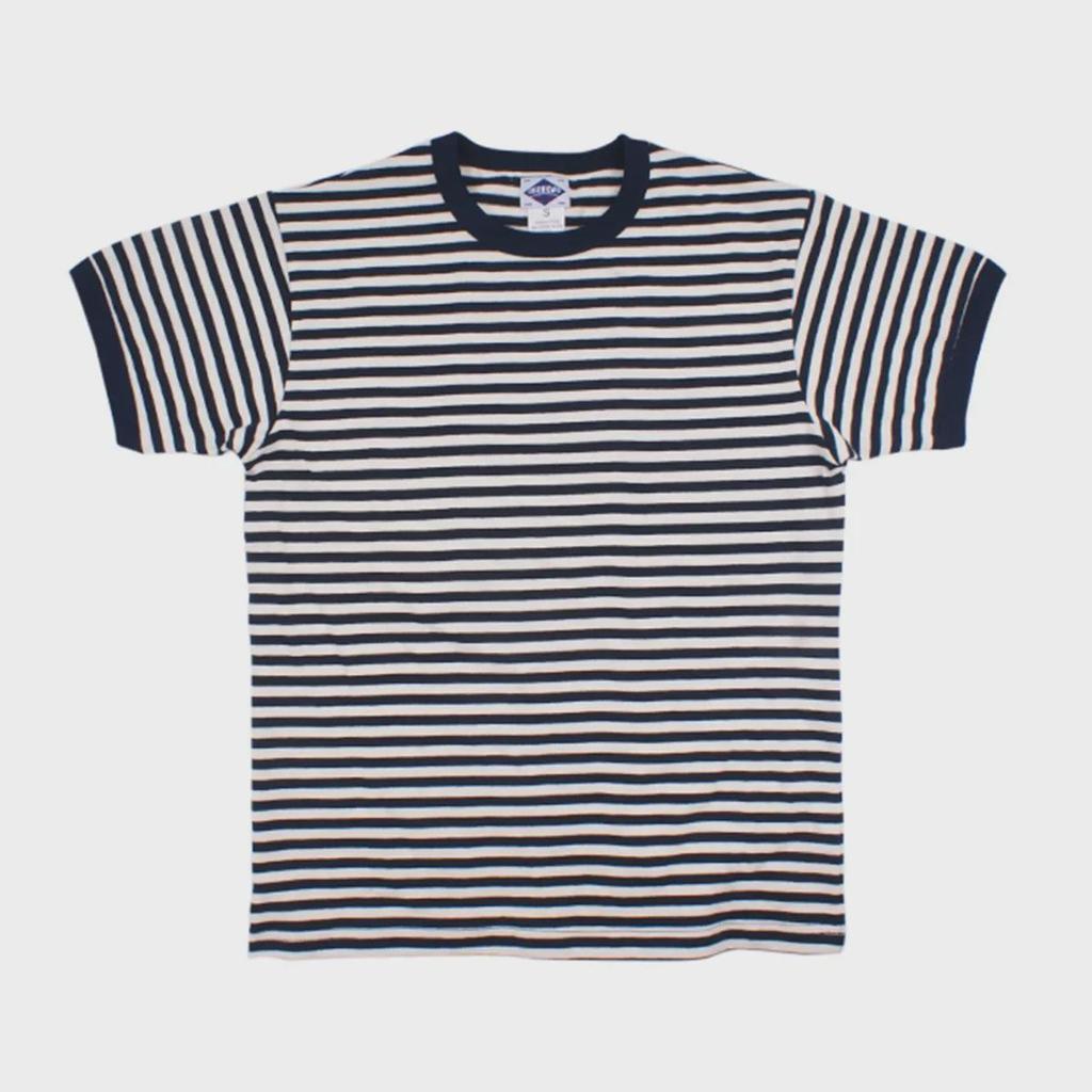 OKONKWO Summer Striped Men's Khaki & Navy Sailor T-Shirt