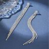 American Trend Niche Design Sense Diamond-encrusted Long Fringed Stud Earrings, Light Luxury Fashion High-end Earrings