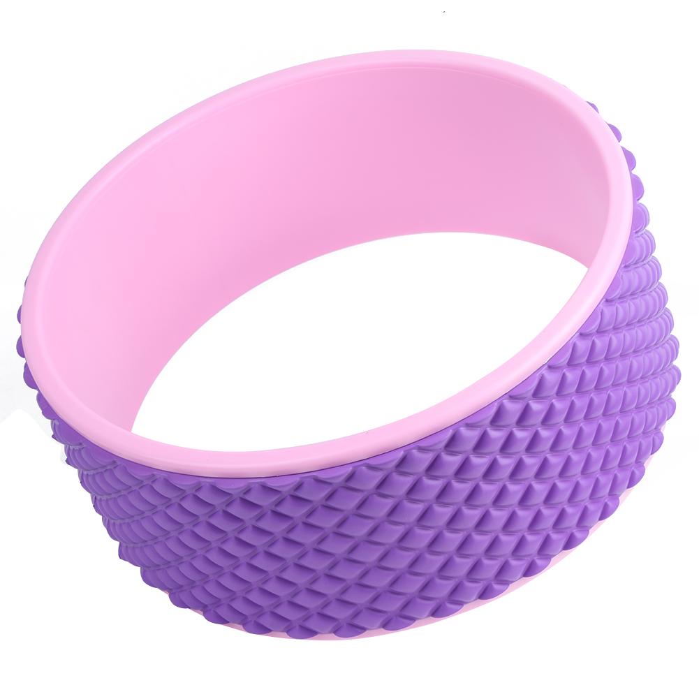 Sports Yoga Wheel Back Pain Massage Yoga Roller for Stretching Backbend Pink Rose Red