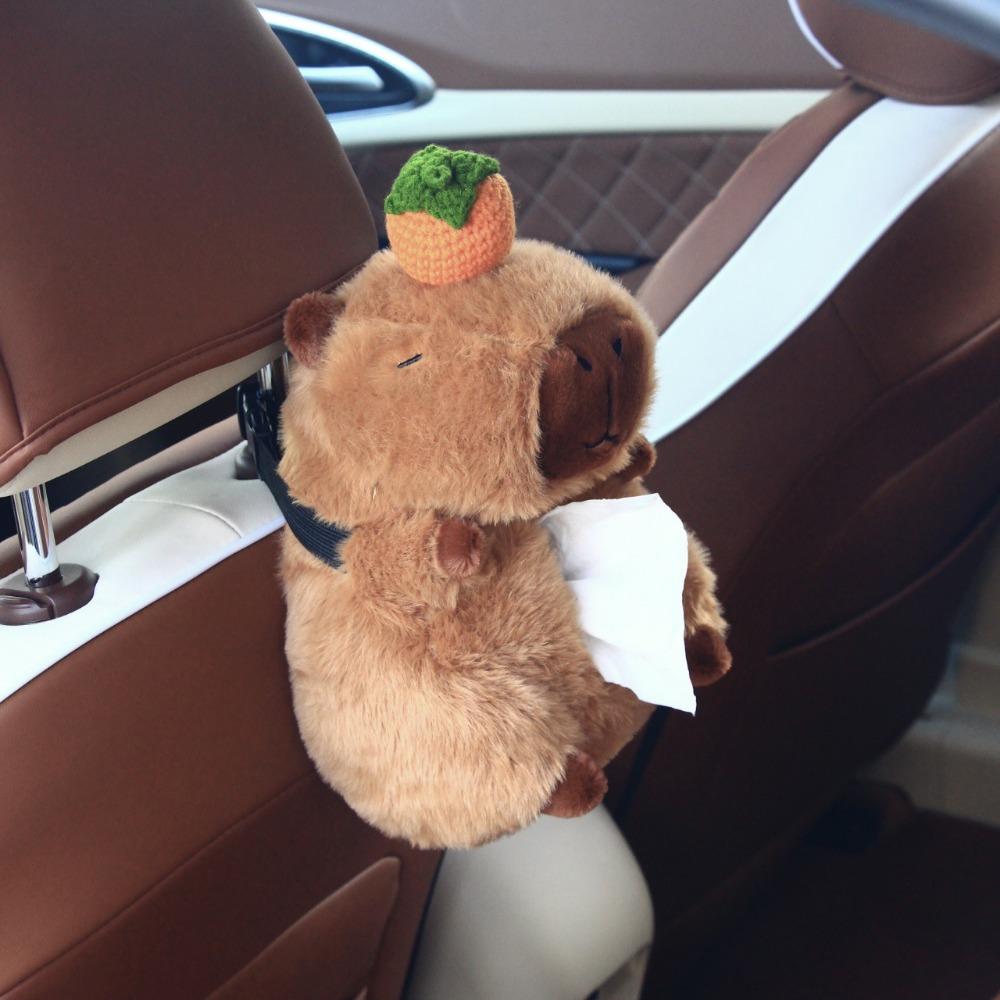 Capybara Car Tissue Box Cartoon Tissue Storage Bag Car Backseat Hanging Tissue Bag  Home Decor