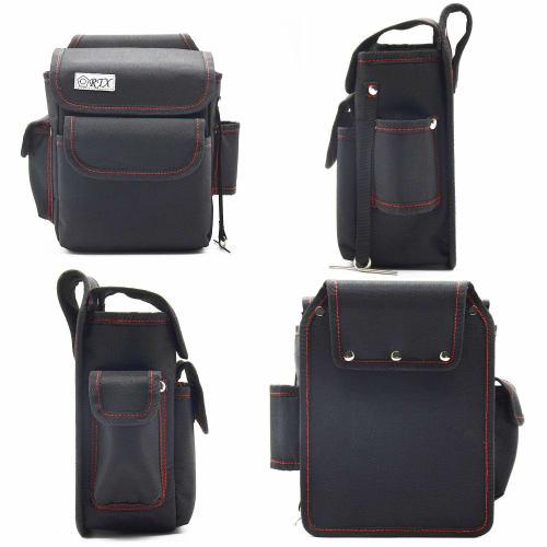 Electrician's Waist Bag, Nail Bag with Lid, Tool Holder, Two-Tier, with Tape Hook