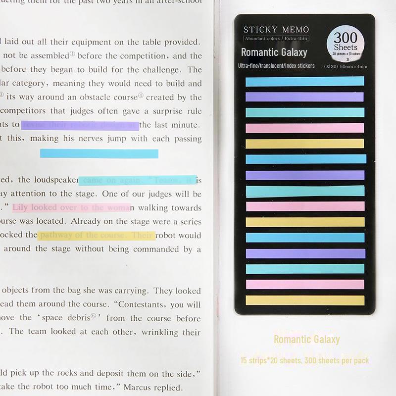 Morandi Translucent PET Index Stickers - Vanilla Autumn Series, Writable Sticky Notes & Markers