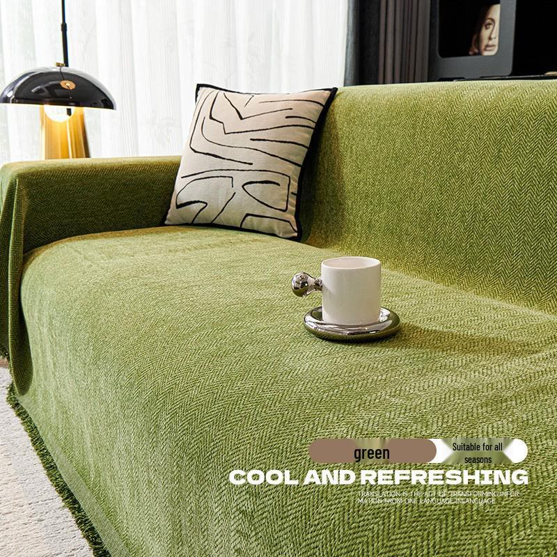 Chenille Minimalist Sofa Cover – Universal Anti-Scratch, All-Season Protector