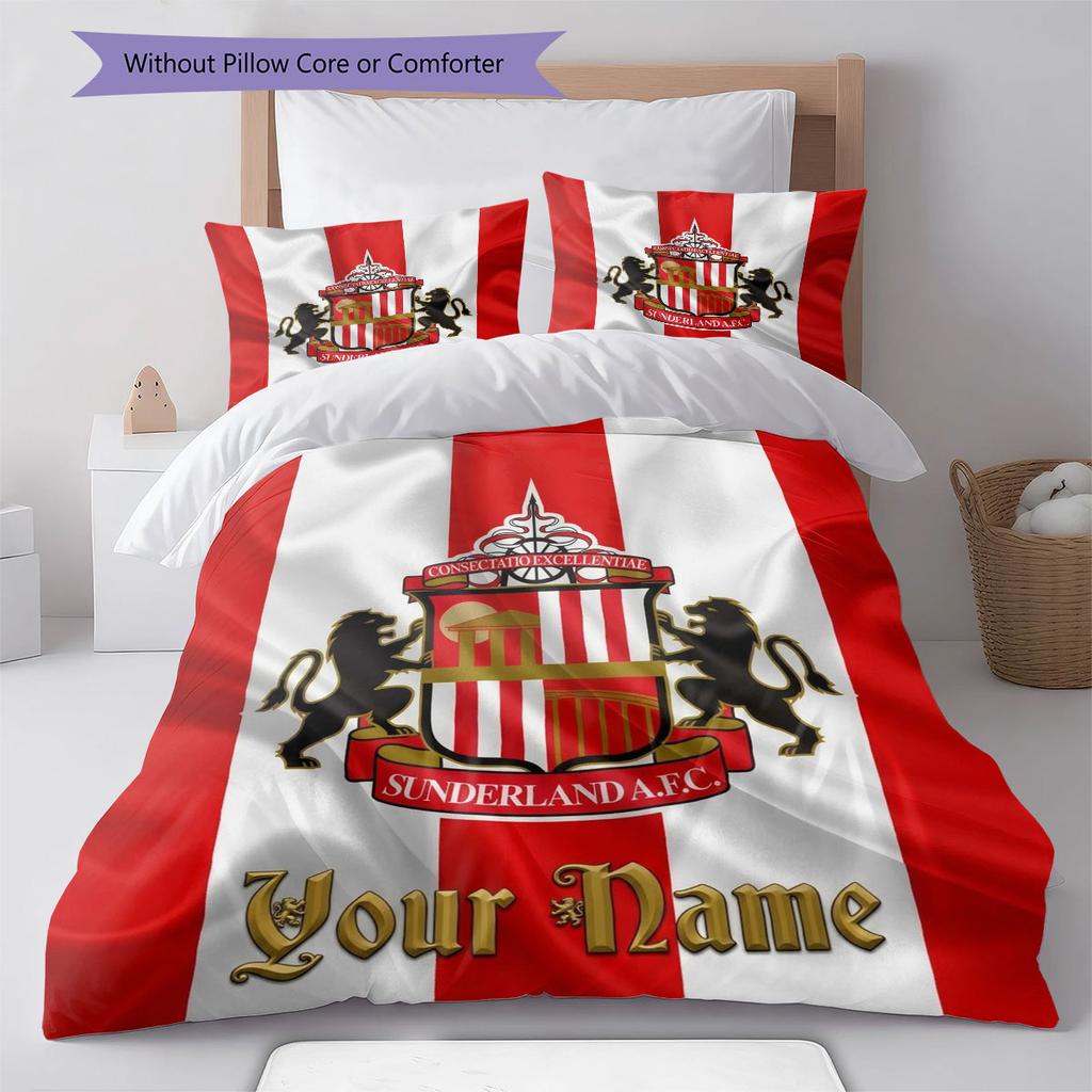 Sunderland A.F Custom Name Pattern Bedding,Quilt Set Quilt Cover Pillowcase Home Birthday Gift(1 * duvet cover + 2 * pillowcase, without core)