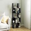 Wooden Bookcase with 5 Shelves Modern Design In Wood, 60x24x184.5 Cm, Black