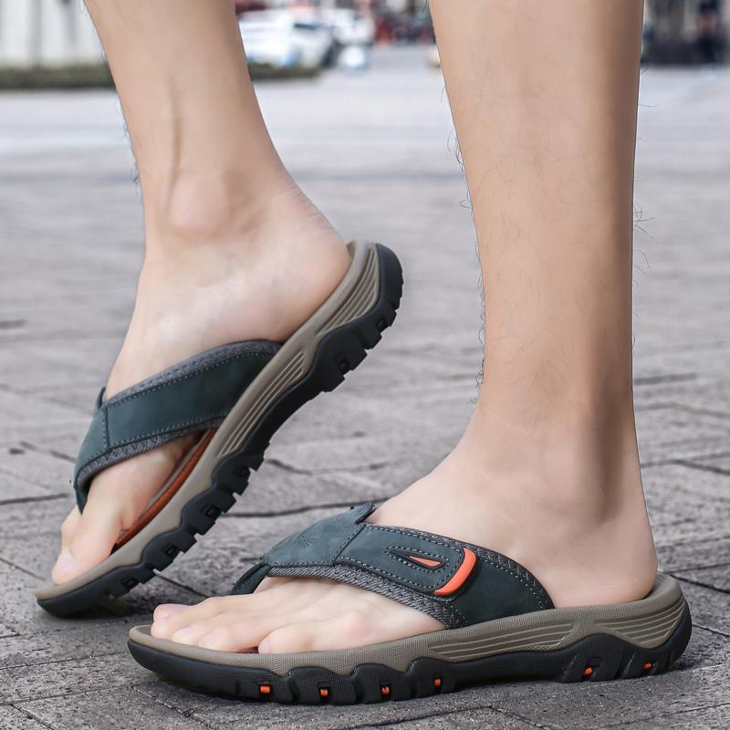 38-47 Ciabatte Estive da Uomo Taglia Grande Infradito in Pelle Sandali Sandali da Spiaggia Uomo Ciabatte in Pelle per Uomo