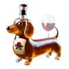 Forme de Chien Teckel Carafe Décorative Bouteilles d'Alcool Bouteille d'Alcool en Verre Statue d'Animal Récipient à Vin pour Anniversaire Noël