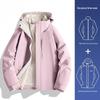 Women's 2024 Three-in-One Winter Hiking Windbreaker: Thickened, Warm, and Windproof Outdoor Jacket