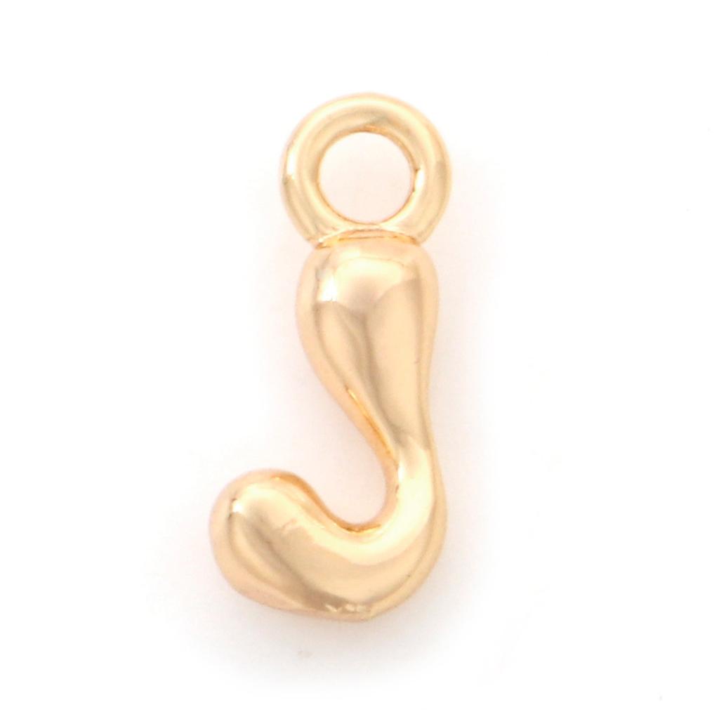 3 Piece Brass Charms 18K Real Gold Plated Capital Alphabet/ Letter Message " A-Z " Pendant Accessories DIY Personalized Jewelry