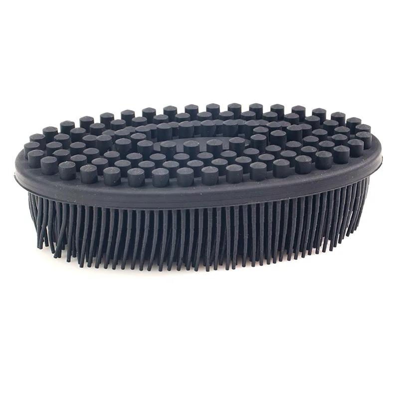 Exfoliating Silicone Body Brush,2 in 1 Bath and Shampoo Brush,Wet and Dry Scalp Massager,Premium Silicone Loofah,Lathers Well