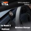 Tita 15W Wireless Charger For Tesla Model Y Juniper Phone Holder Magnetic Attraction Navigation Car Phone Mount Accessories