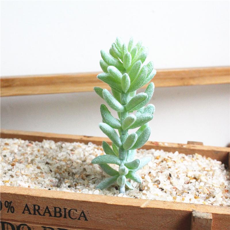 1Pc Simulation Plant Succulent Flower Head Flocking Mini Stone Lotus DIY Wall Accessories Home Garden Decoration
