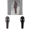 Elegant Long Sleeve Dress With High Waist And Pleated Details For Casual Wear