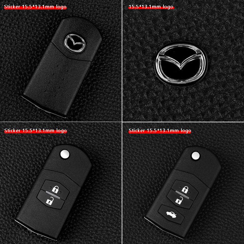 Vervanging Embleem Auto Sleutel en Sticker voor Auto Afstandsbediening Sleutel - Accessoires Geschikt voor Mazda Modellen (Mazda 2 3 6 CX - 5 CX3)