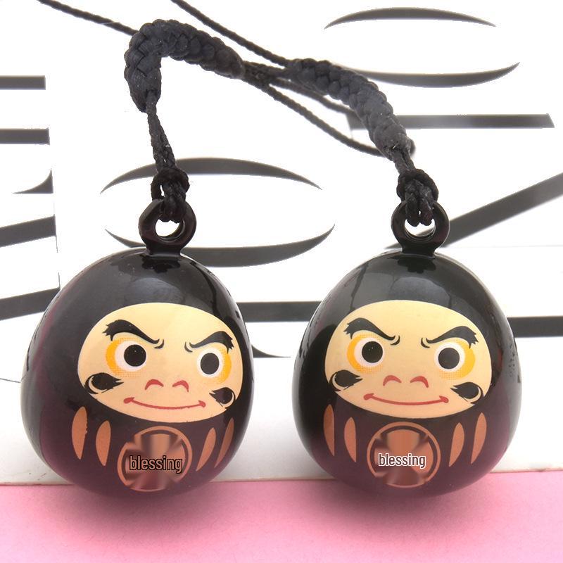 Японский амулет Дарума: Подвеска-арфа на воде  Счастливый талисман  чёрный