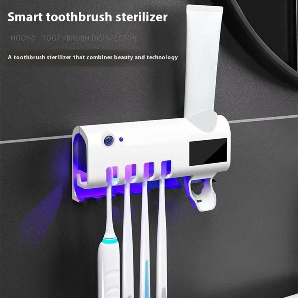 USB Recharge Automatic Toothpaste Dispenser Infrared Sterilizing Toothbrush Sterilizer  Multi-Brush
