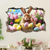 Creative Easter Wall Stickers 3D Breakthrough Stickers Easter Bunny Wall Decals For Home Roomm Room Party
