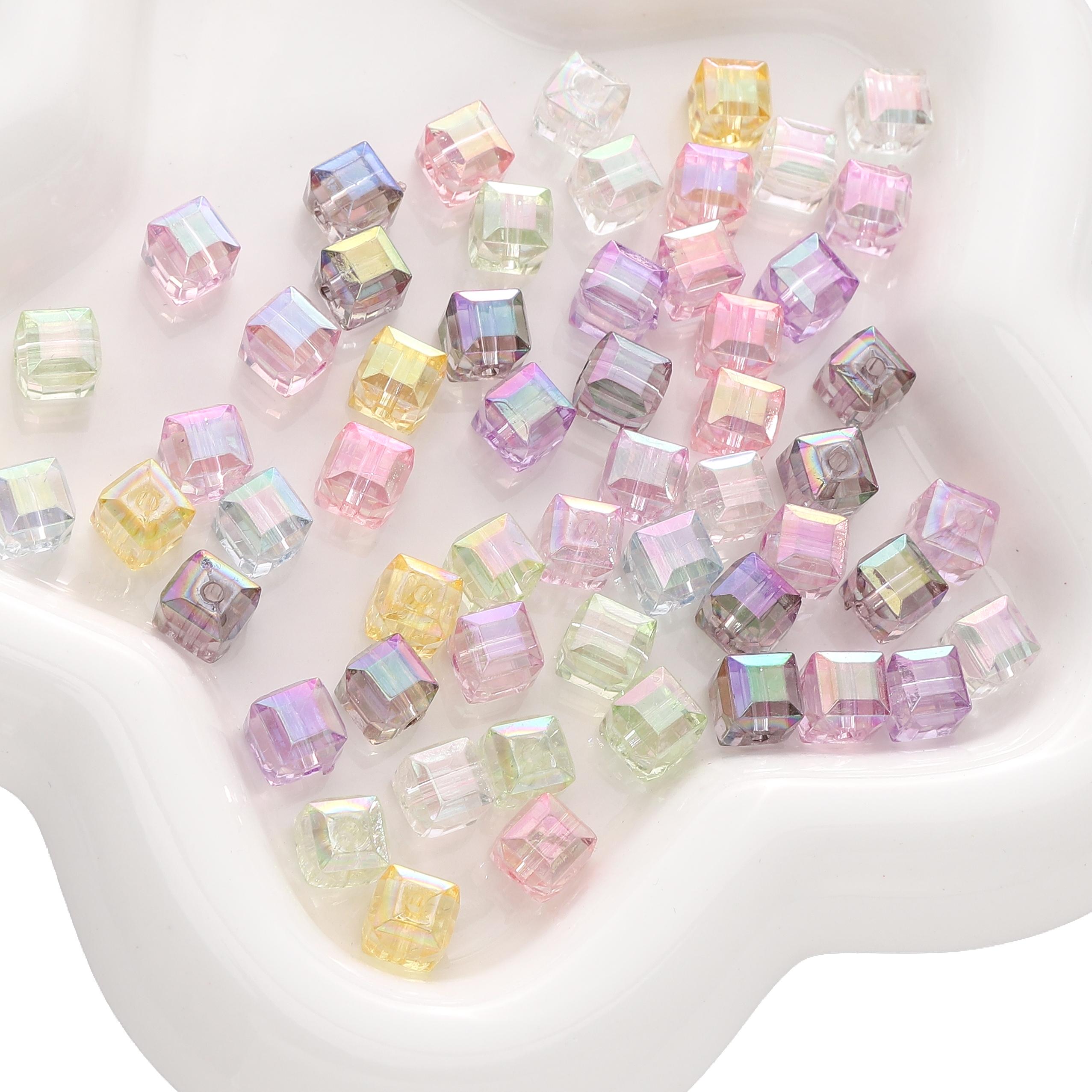 

10 шт. акриловые имитационные стеклянные трехмерные магические квадратные бусины для самостоятельного изготовления браслетов, ожерелий и ювелирных изделий