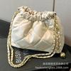 Summer rhombus embroidery thread small bag women's 2025 new foreign style versatile chain messenger bag fashionable super fire bucket bag