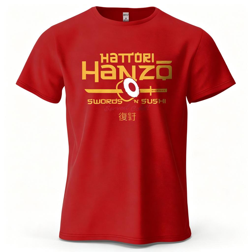 Unisex Unisex Hattori Hanzo Tshirt Swords And Sushi Movie Graphic Tee Casual Japanese Retro Short Sleeve Cotton Streetwear Tshirt