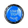 Protective Engine Start Stop Button Cover with Blue Carbon Trim Rings Kit for E90 E92 E93 320i Z4 E89 Car Accessories