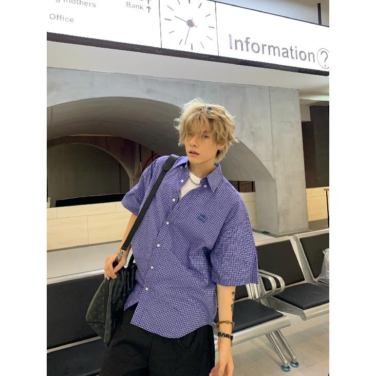 2024 Letter Langarmhemd Japanischer Hong Kong Stil Ins Loose Shirt Herren Sommertrend Vielseitige Freizeitjacke