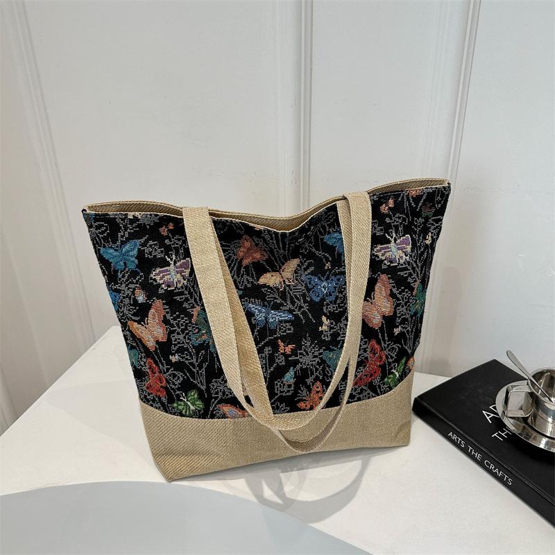Canvas bag 2025 new ins fashion shoulder tote bag commuter handbag large capacity women's bag batch