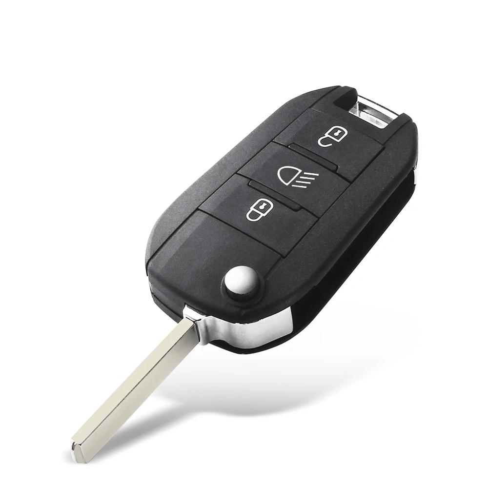 Guscio Chiave Auto per Peugeot 208 2008 301 308 508 5008 Rcz Per Citroen C-Elysee C4-Cactus Guscio Chiave con Telecomando Centrale per Fari