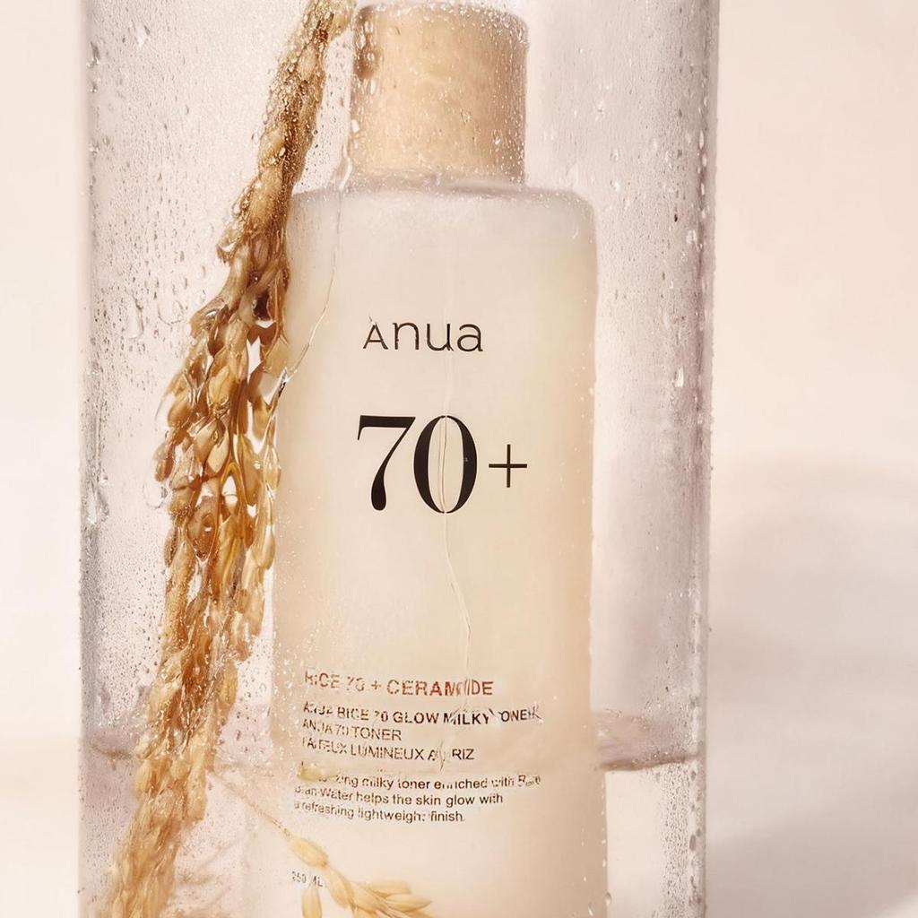Anua RICE 70 GLOW MILKY TONER 250ML, Even Skin Tone, Oil Balancing, Soothing, For All Skin Types, K-Beauty, Korean Makeup