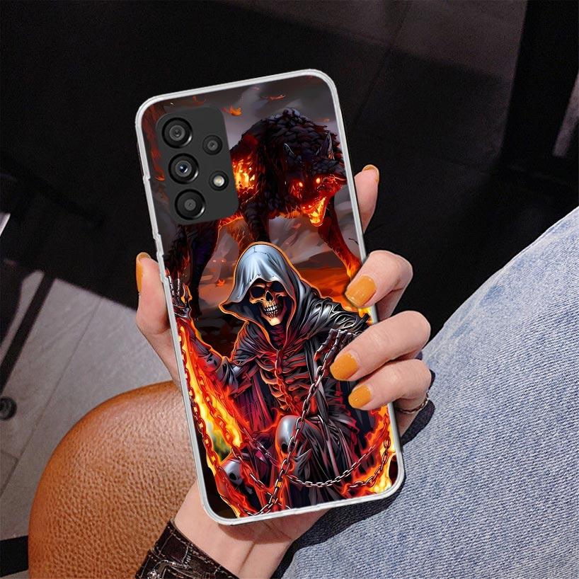 Death Grim Reaper Skull Scythe Phone Case For Samsung Galaxy A52 A32 A22 A12 A51 A31 A50S A30S A20S A10S Note 20 Ultra 10 Plus S