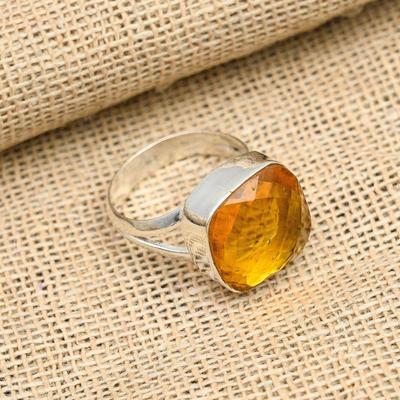 Honey Topaz Gemstone 925 Sterling Silver Handmade Jewelry Lovely Ring Ring For Women