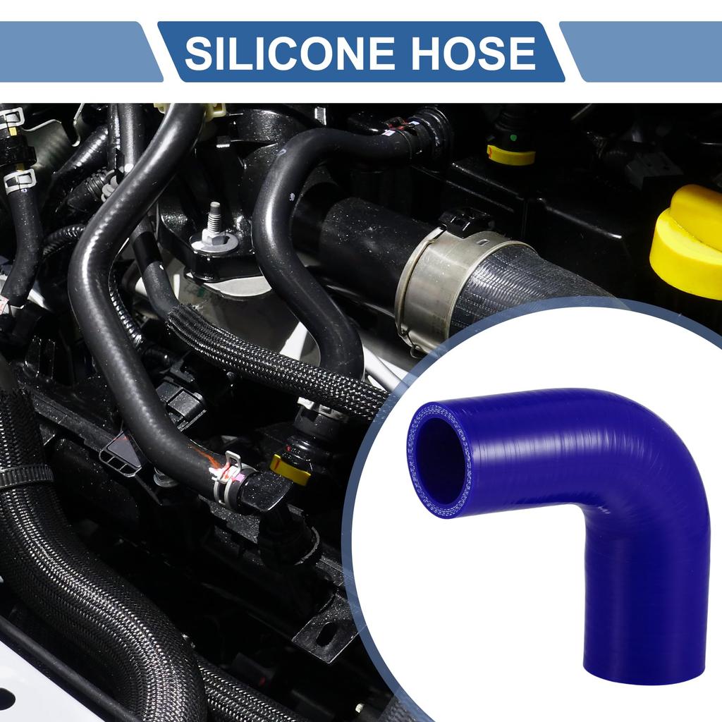 X AUTOHAUX 1pcs 32mm/1.26"-38mm/1.50" Inner Diameter 90mm/3.54" Length 90 Degree Blue Car Silicone Hose Hose Universal