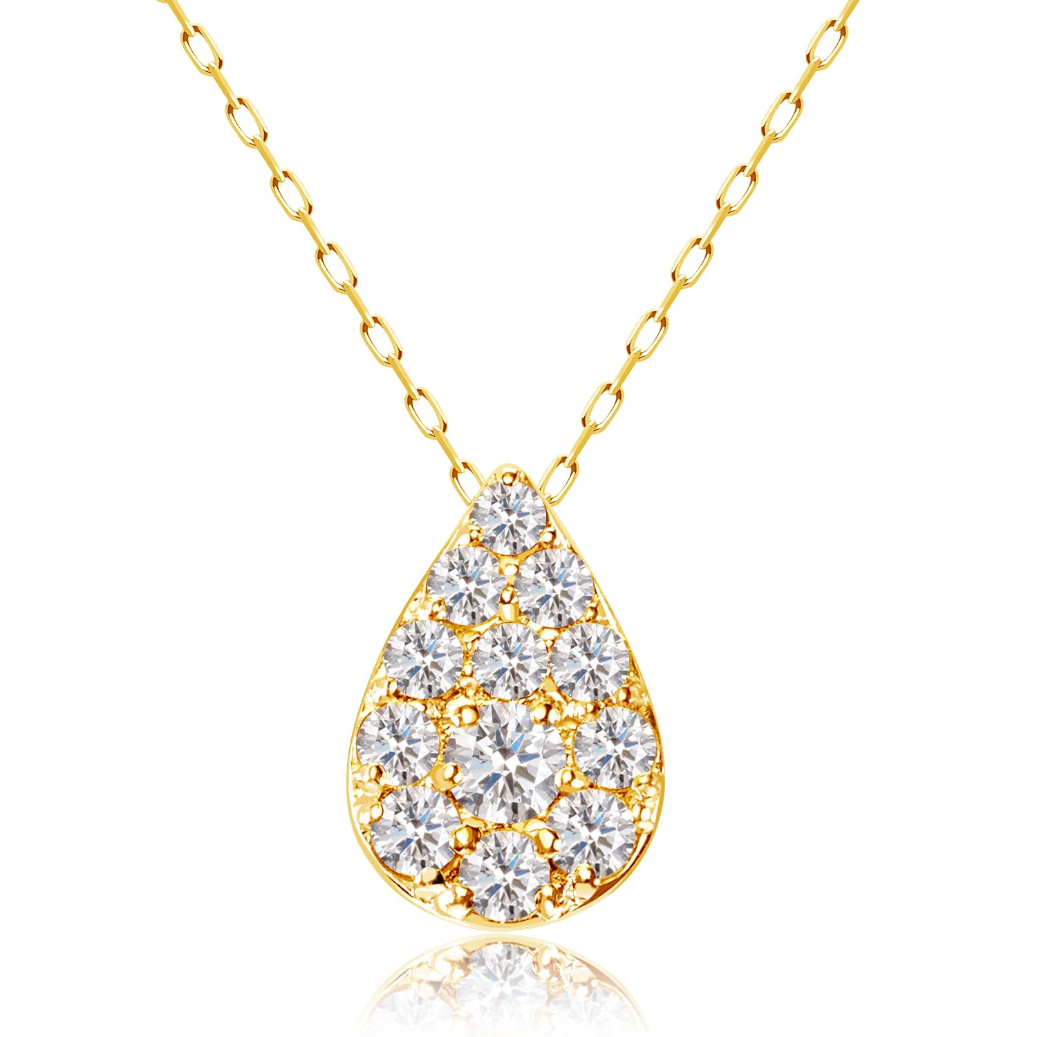 

Lala Christie Diamond Drop 18K Women s Pavé Necklace, 0.2ct, Gold, lp51-0015-yg