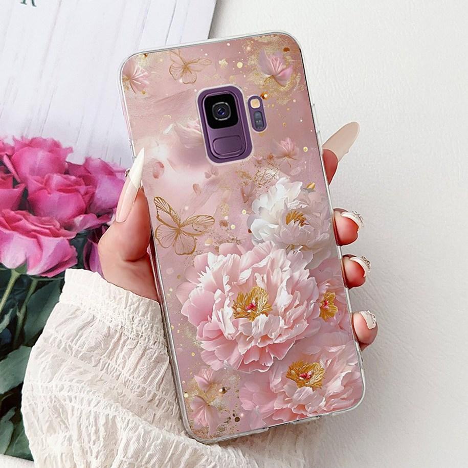 For Samsung Galaxy S9 Case SM-G960F Cover Fashion Flower Soft Slim Back Cover For Samsung S9 Plus S 9 GalaxyS9 S9+ SM-G965F Capa